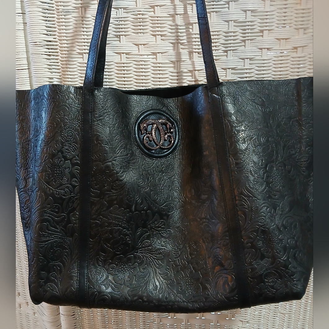 Nwt Sharif Leather Tooled Tote W/Coin Purse & Dust Cover